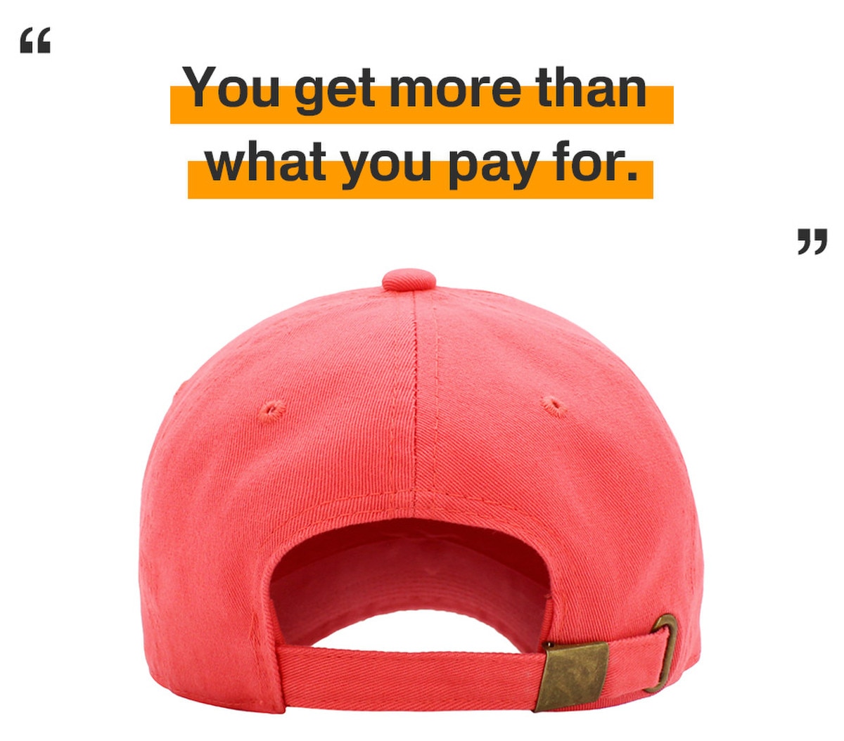 Coral Low Profile Baseball Caps Back View